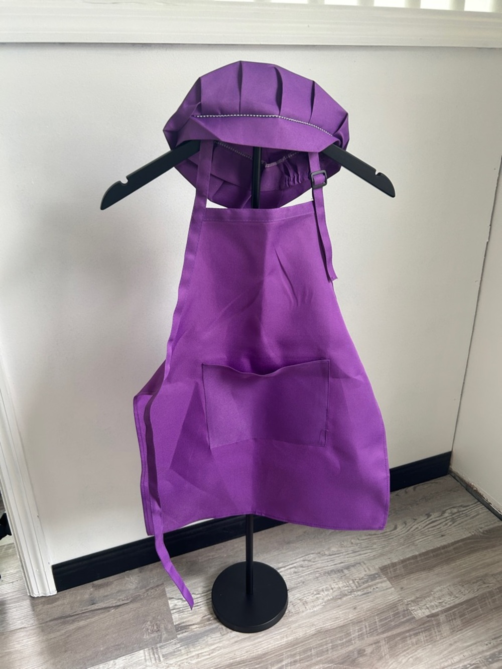 Purple Chef Apron with Matching Hat